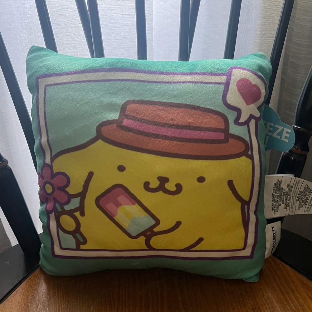 Hello Kitty Cute Character Pillow with Hat and Ice Cream NWT 12 X 12